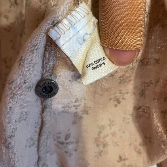 Ruff Hewn | Pink Floral Soft Cotton 3/4 Sleeve Button-Down Top Medium - Picture 4 of 5